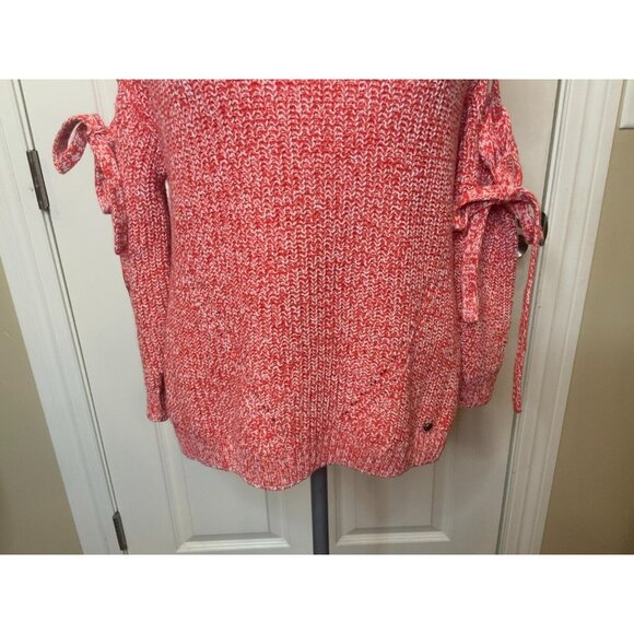 Ted Baker London Red & White Merlina Lace-Up Cold Shoulder Sweater Sz 1 / 4 NWT! - Picture 5 of 10
